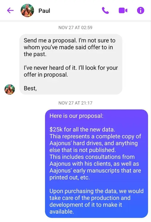 Negotiation screenshot with Paul Kruhm 5