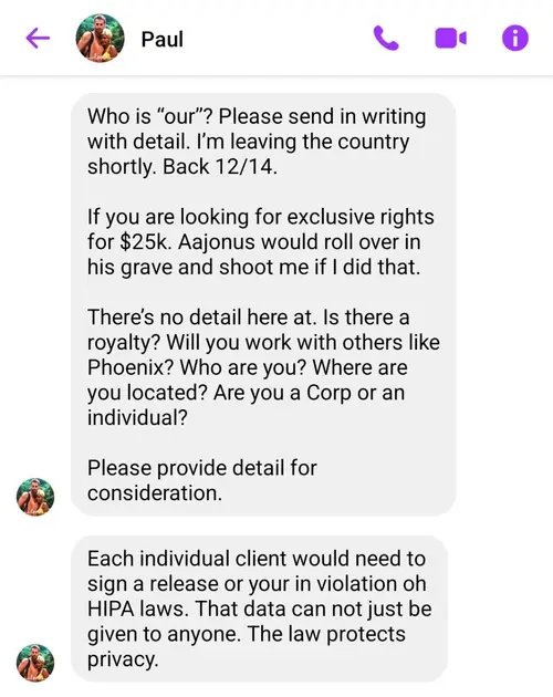 Negotiation screenshot with Paul Kruhm 6